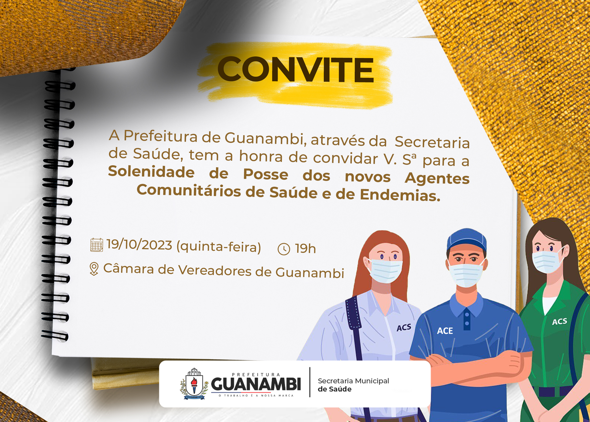 Convite para a Solenidade de Posse dos Novos Agentes de Saúde de Guanambi
