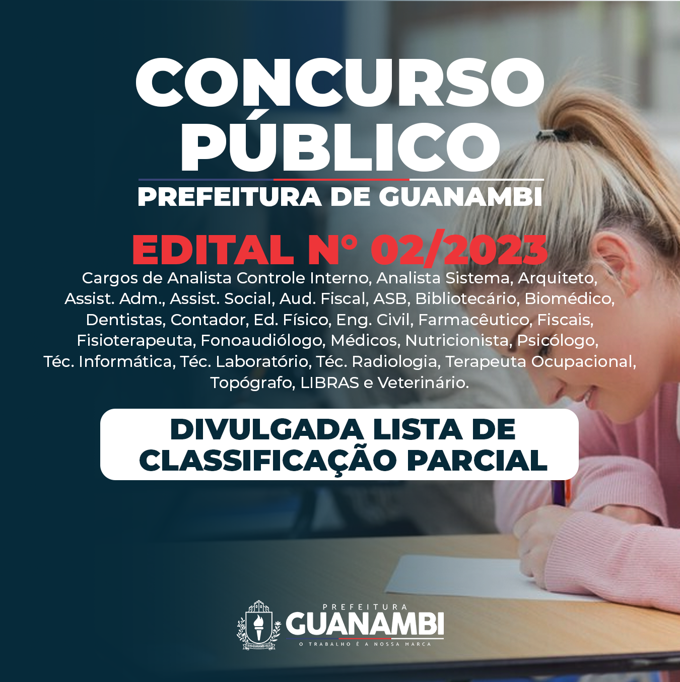 Divulgação da Lista de Classificação Parcial do Concurso Público - Edital n° 02/2023