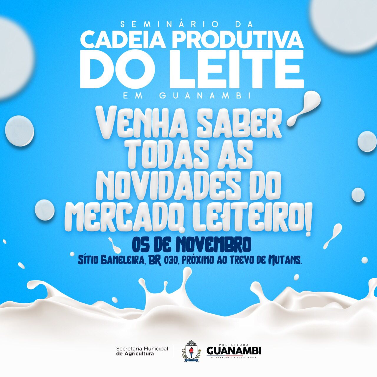 Secretaria de Agricultura de Guanambi realiza nesta sexta (5), Seminário da Cadeia Produtiva do Leite