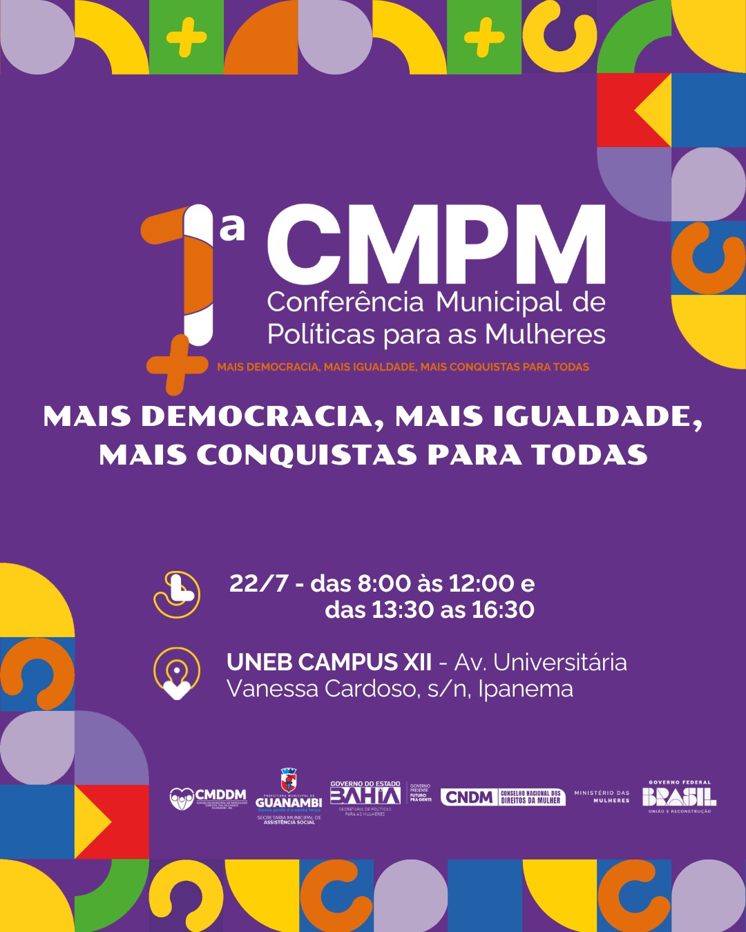 1ª Conferencia de Municipal de Políticas para Mulheres acontece na próxima terça (22) em Guanambi e mobiliza toda a sociedade