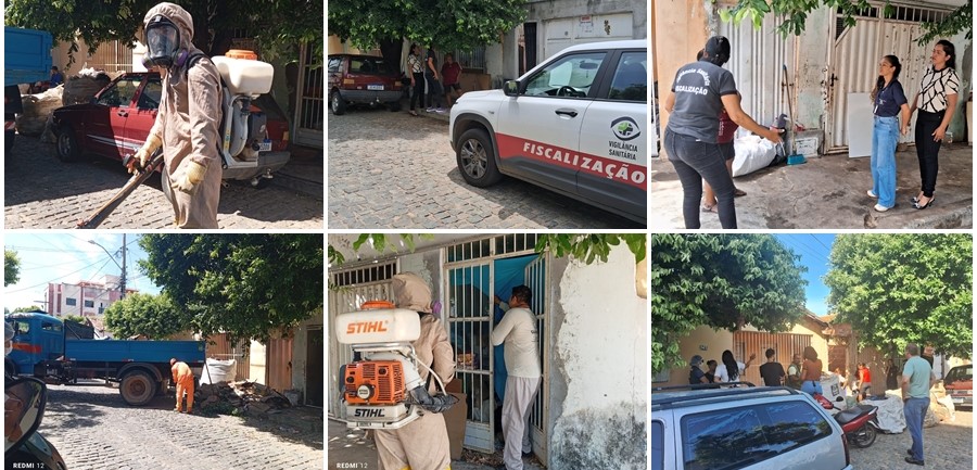 Órgãos de saúde determinam esvaziamento de duas residências lotadas de lixo no Bairro Alvorada; imóveis são dedetizados
