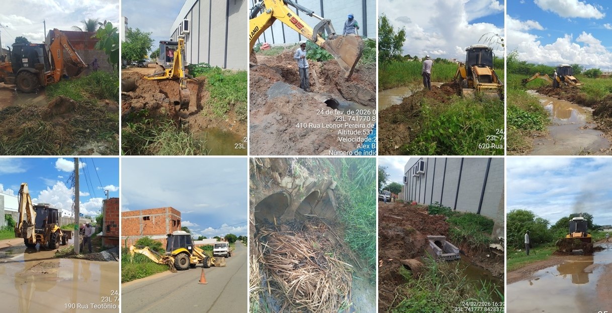 SEINFRA mantém manutenção em áreas atingidas pelas chuvas em diversos bairros