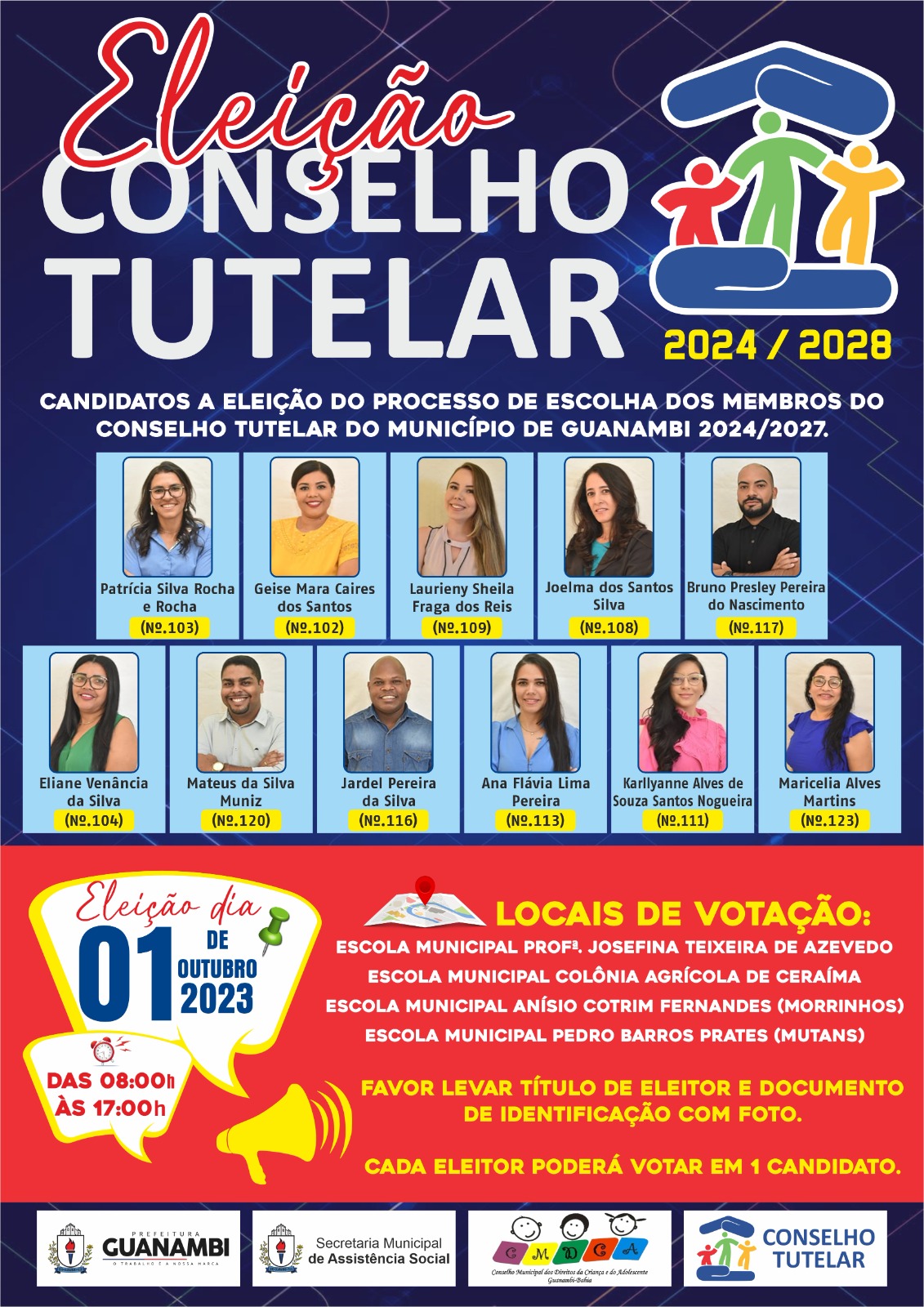 Eleições unificadas para Conselheiro(a) tutelar de Guanambi /2023
