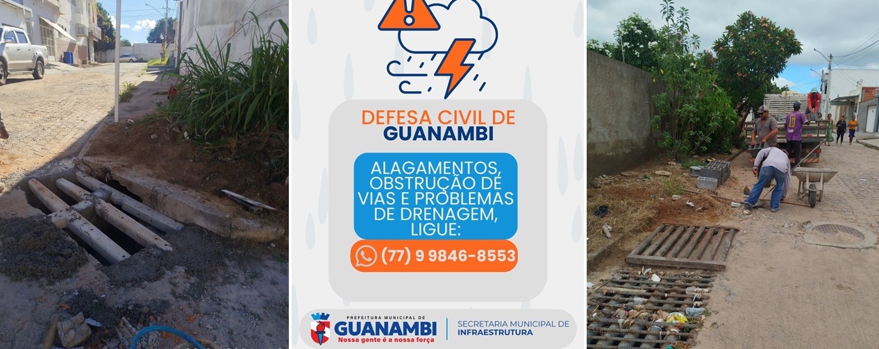Com previsão de novas chuvas, Seinfra de Guanambi realiza manutenção e amplia drenagem em áreas críticas