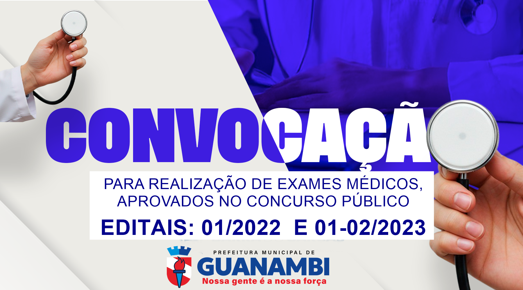 PMG publica quatro Editais de convocação do Concurso Público para realização de exames médicos para o preenchimento de 69 vagas