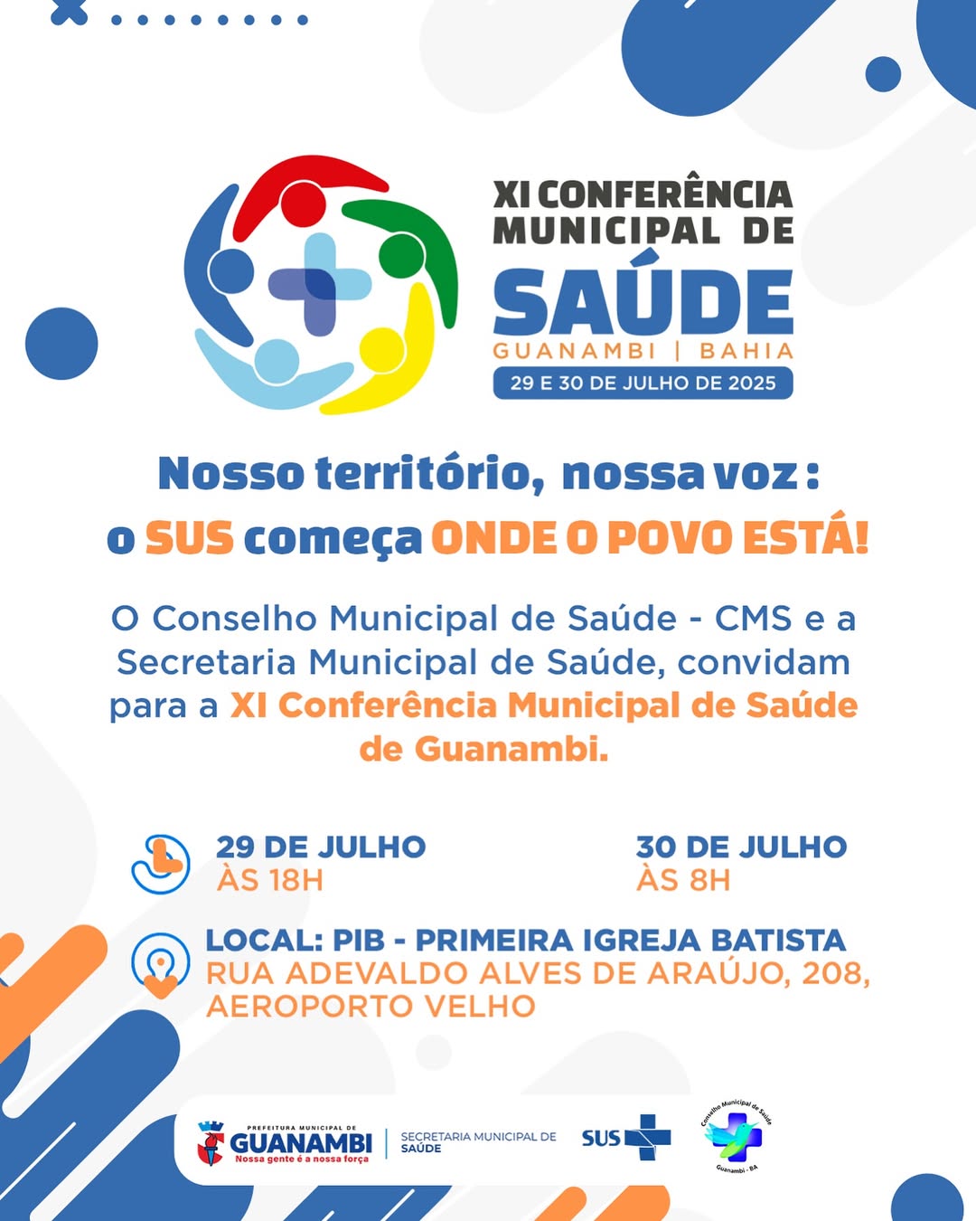 XI Conferência Municipal de Saúde de Guanambi será realizada na próxima terça (29)