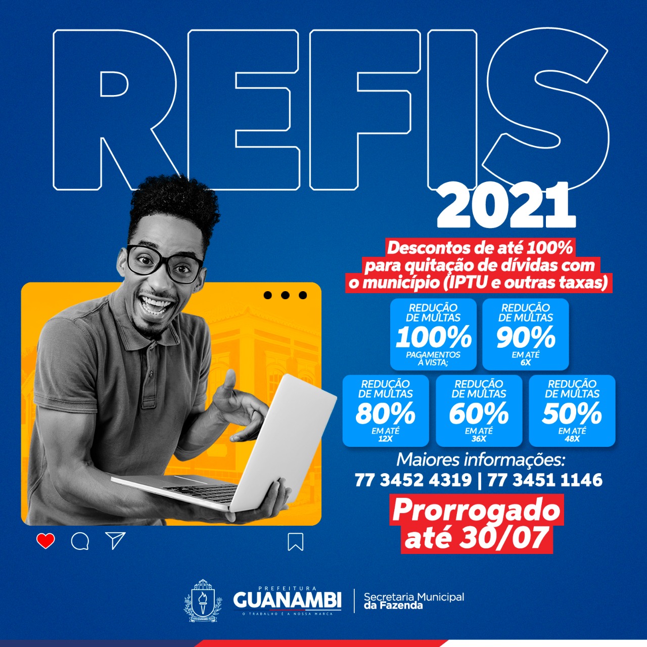 Refis Municipal foi prorrogado até 30 de julho; descontos são de até 100% em multas (IPTU e outras taxas)