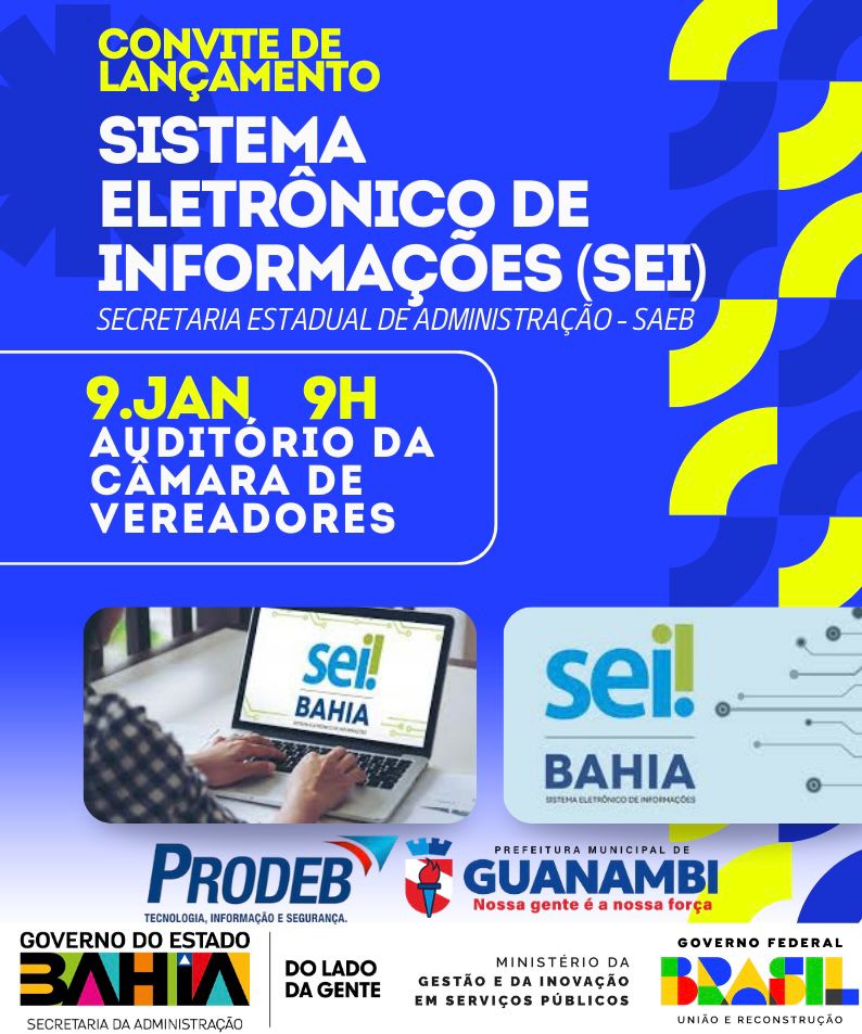 Prefeitura de Guanambi e Secretaria Estadual da Administração lançam Sistema Eletrônico de Informações nesta sexta (9)