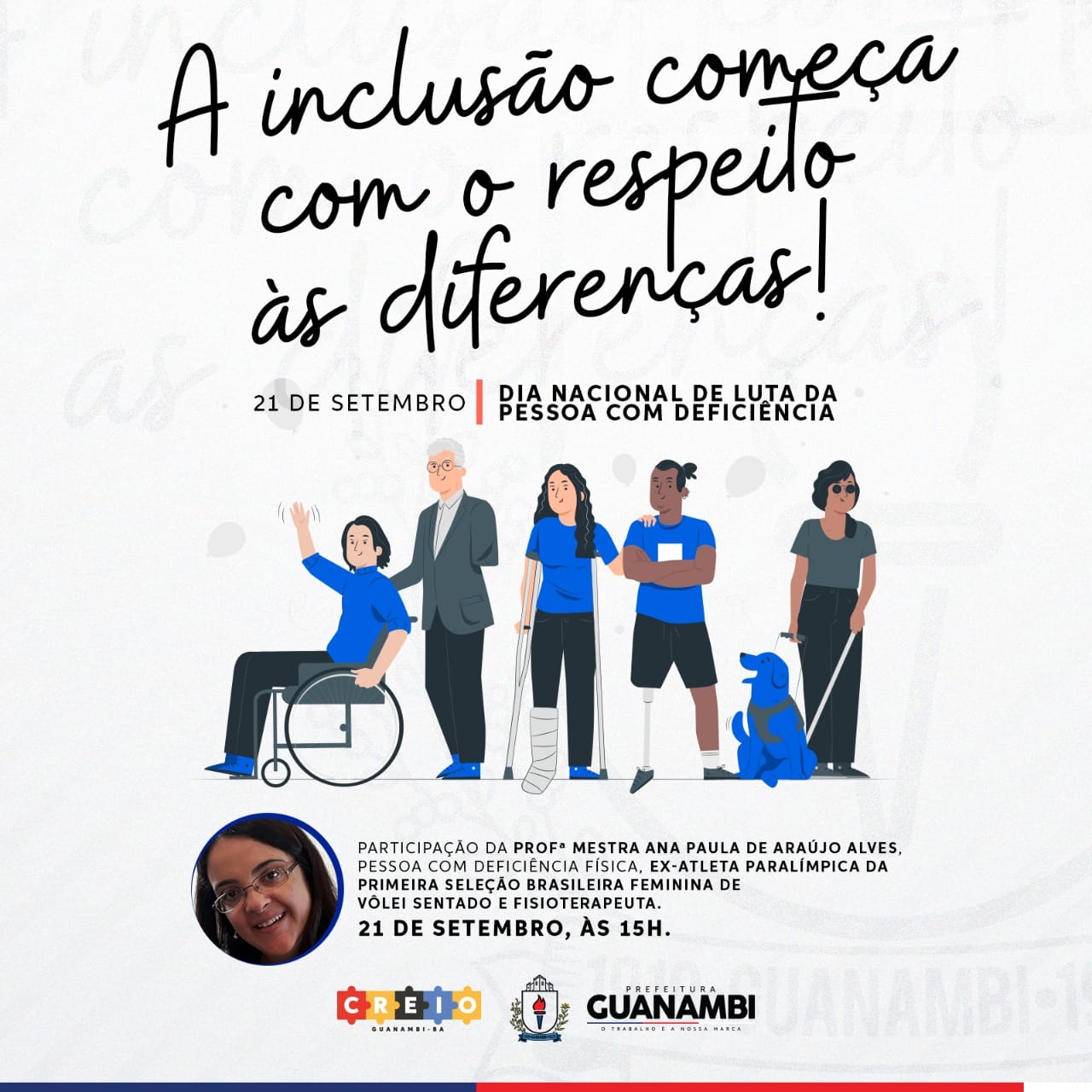 Guanambi: Dia da luta da pessoa com deficiência (21) será marcado por live do CREIO
