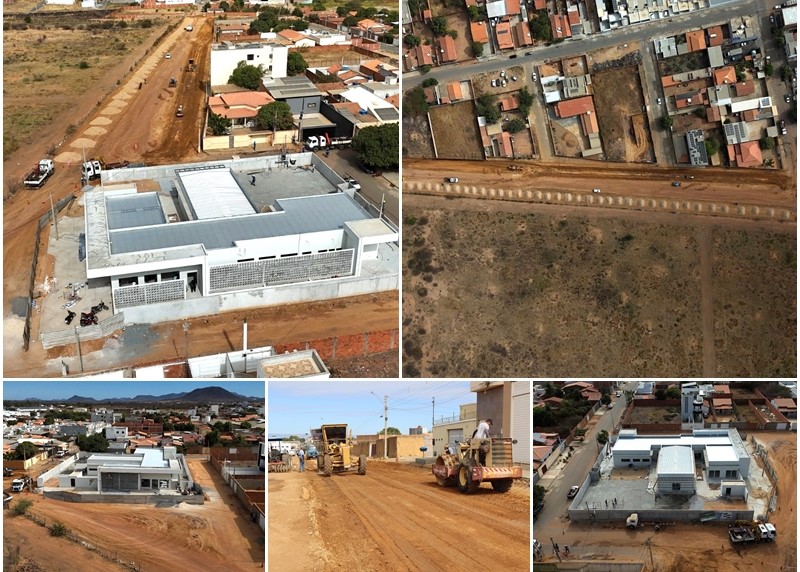 PMG inicia obras para asfaltamento da avenida de acesso aos bairros Belo Horizonte e Sossego; UBS e praça em fase final