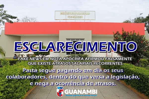 Esclarecimento sobre o pagamento dos vencimentos dos servidores da Secretaria Municipal de Saúde