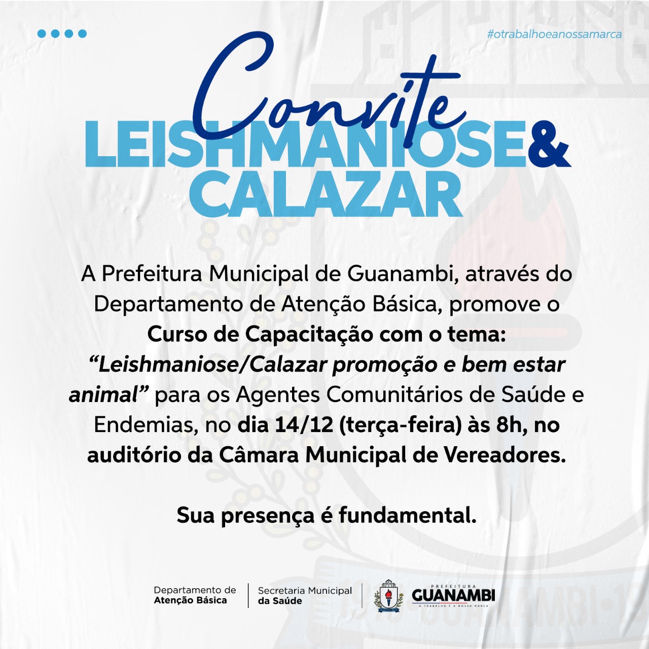 Secretaria de Saúde de Guanambi realizará curso de capacitação sobre Leishmaniose/Calazar