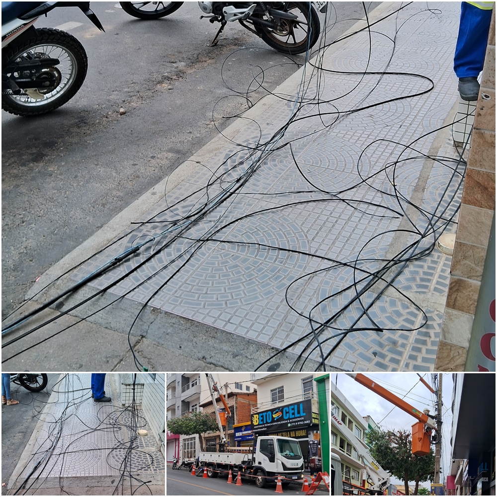 Após Lei Municipal prevê multa, Neoenergia Coelba realiza Operação para retirada de fios soltos e ligações irregulares nos postes de Guanambi