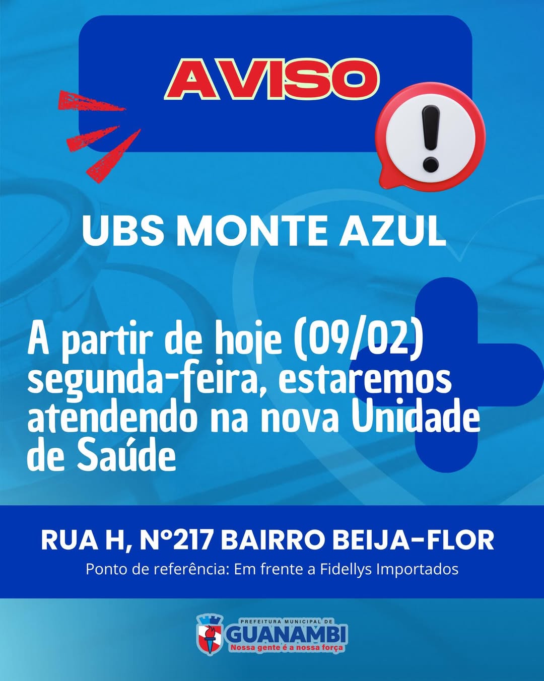 UBS do Bairro Monte Azul está em novo endereço para melhor atender a população