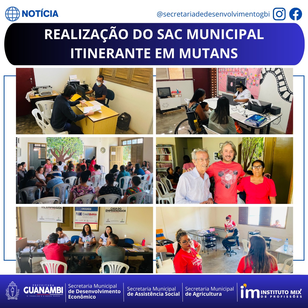 Realização do SAC Municipal Itinerante em Mutans