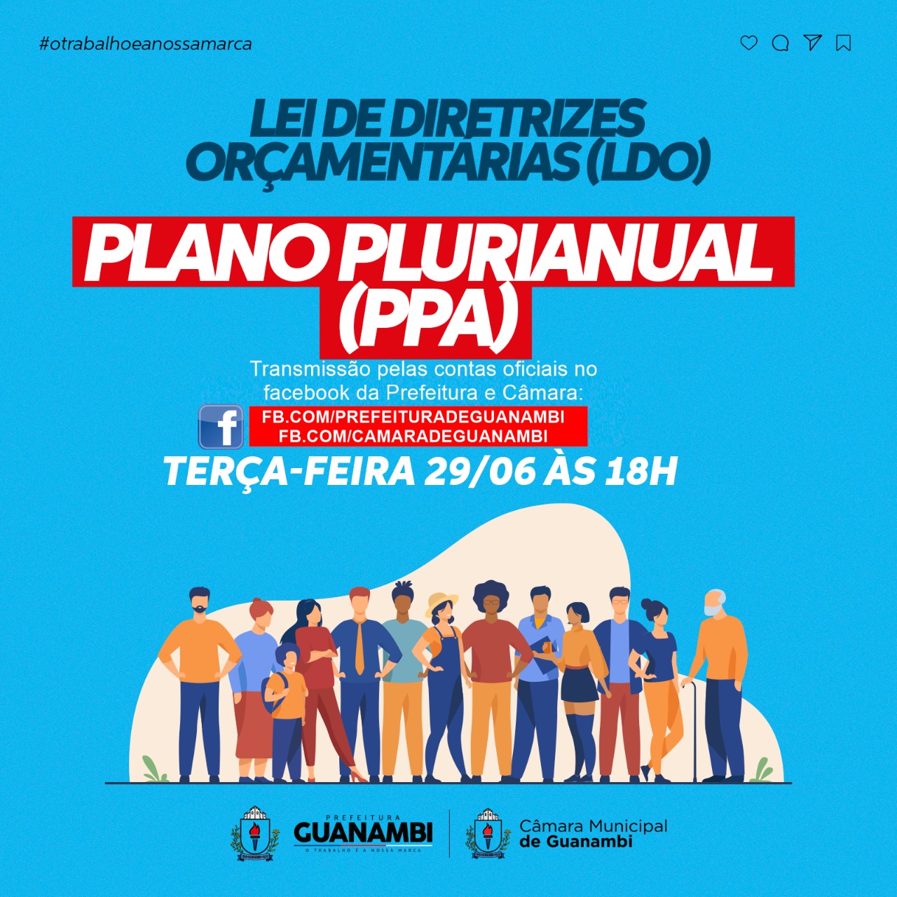 Prefeitura e Câmara de Guanambi realizam Audiência Pública Virtual sobre a Lei de Diretrizes Orçamentárias (LDO) e o Plano Plurianual (PPA)