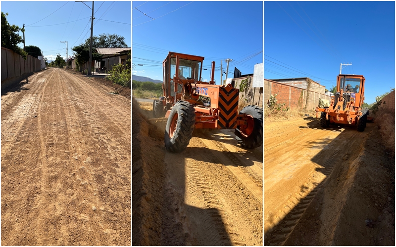 Iniciada as obras de terraplanagem para asfaltamento da BR-122 até a comunidade de Corujas e Barragem Poço do Magro