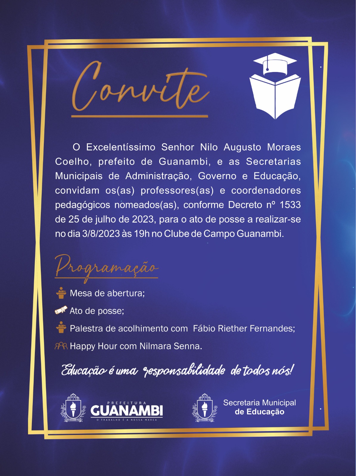 Aprovados no concurso da área de educação tomarão posse nesta quinta-feira (3) em Guanambi