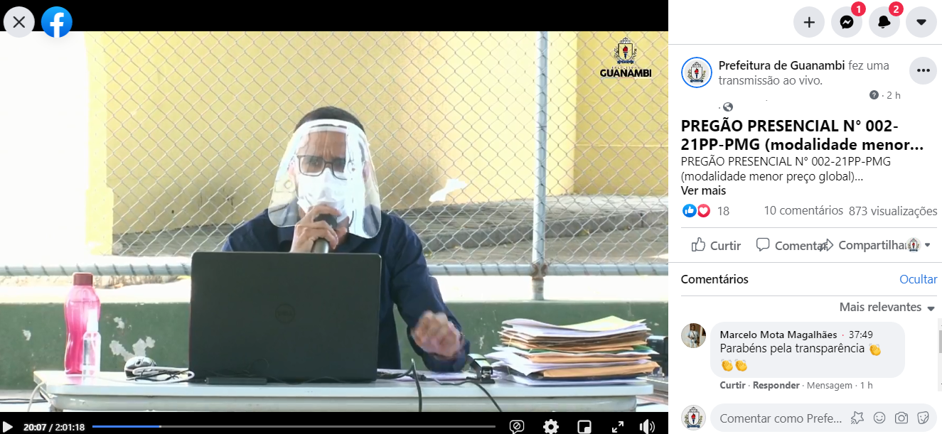 Prefeitura de Guanambi transmite ao vivo dois importantes processos licitatórios