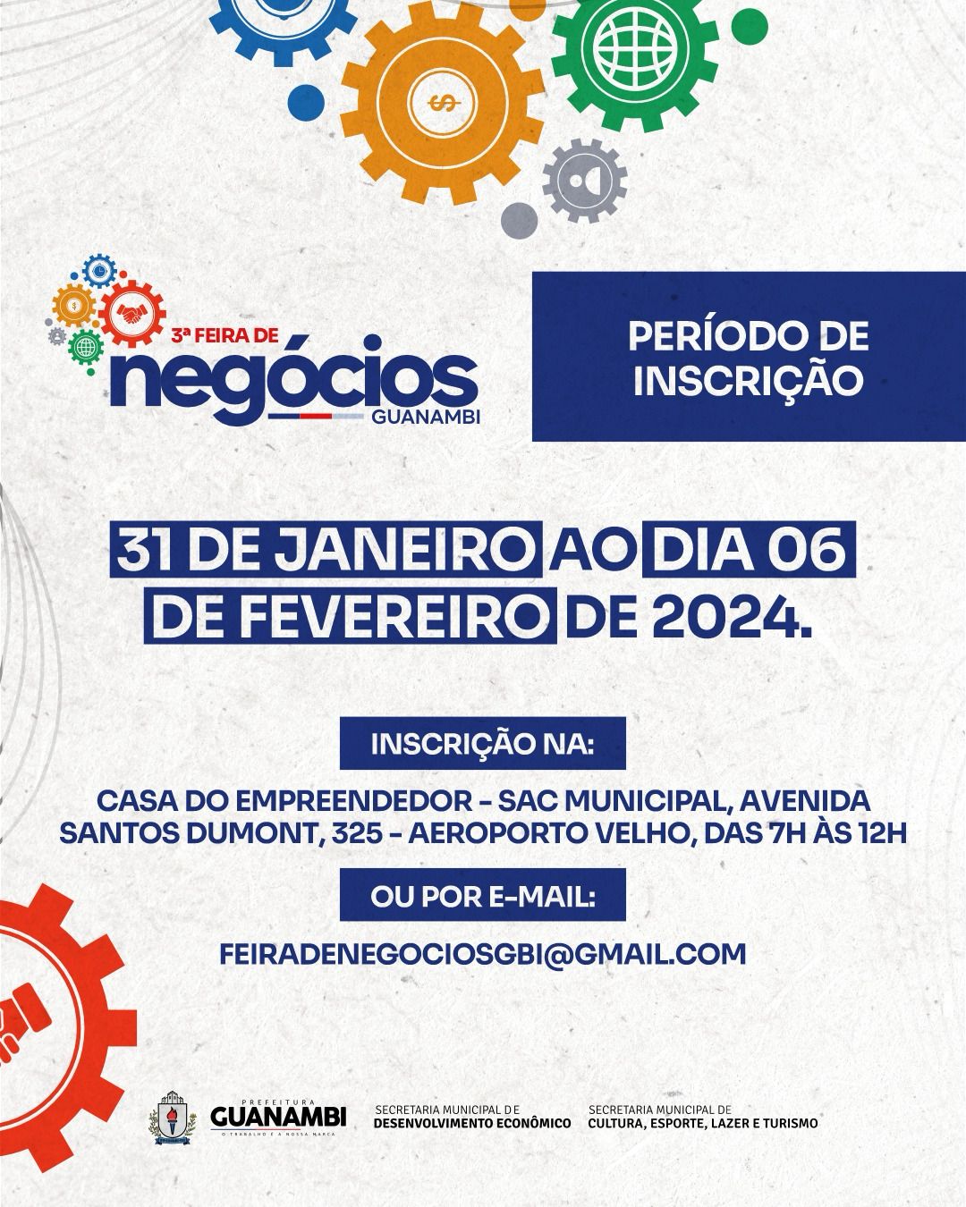 Empreendedores de Guanambi devem ficar atentos ao prazo das inscrições para participar da 3ª Feira de Negócios