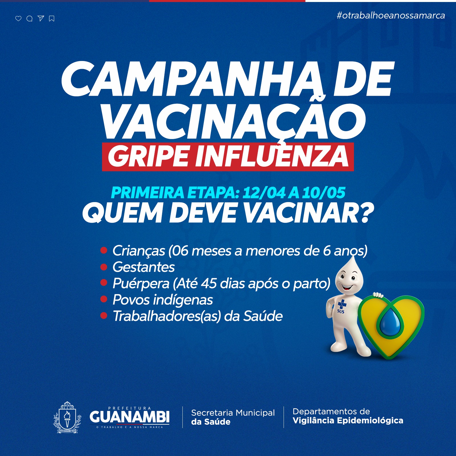Vacinação contra a Gripe Influenza é disponibilizada nos postos de saúde de Guanambi; fique atento às etapas