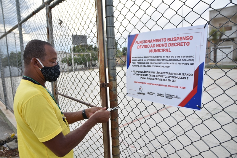 Secretaria de Esportes de Guanambi isola quadras e alerta para que desportistas cumpram decreto municipal contra a Covid-19